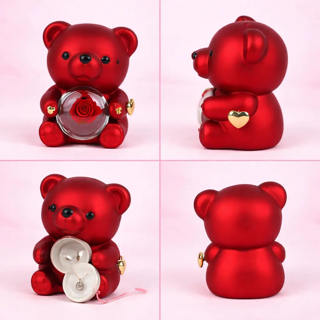 Boîte à bijoux mignonne en forme d'ourson, collier tendance « amour » - SoulRing