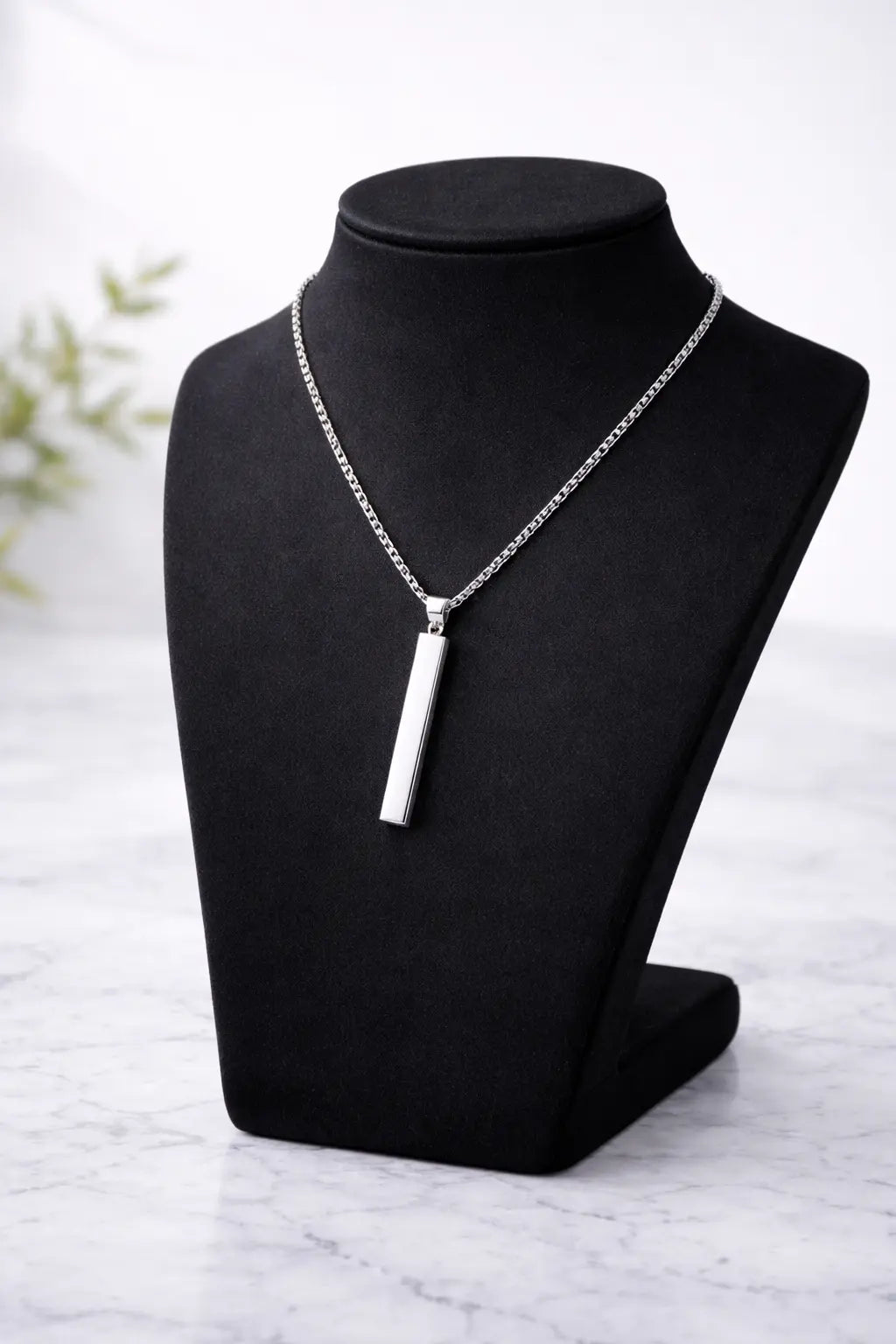 Collier Pendentif Barre pour Homme – Chaîne Minimaliste en Acier Inoxydable pour un Style Quotidien - SoulRing