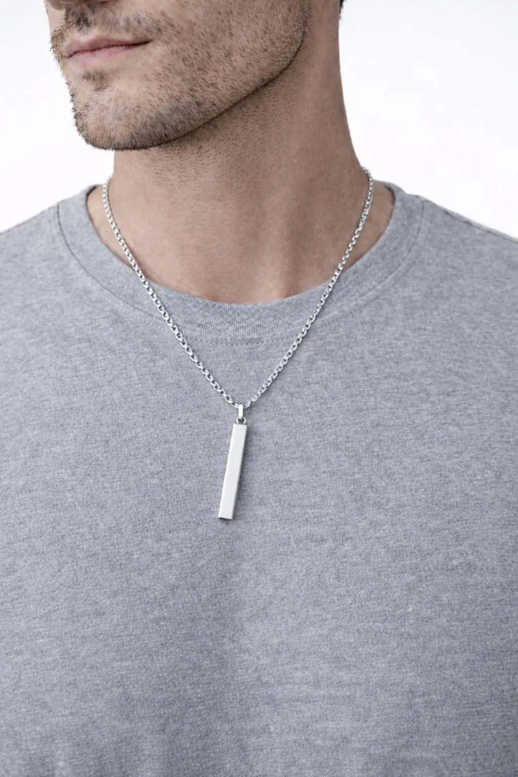 Collier Pendentif Barre pour Homme – Chaîne Minimaliste en Acier Inoxydable pour un Style Quotidien - SoulRing
