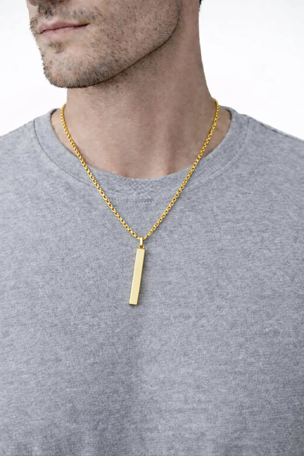 Collier Pendentif Barre pour Homme – Chaîne Minimaliste en Acier Inoxydable pour un Style Quotidien - SoulRing