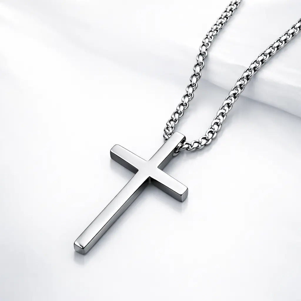 Collier Croix Dorée pour Homme – Pendentif Audacieux en Acier Inoxydable - SoulRing