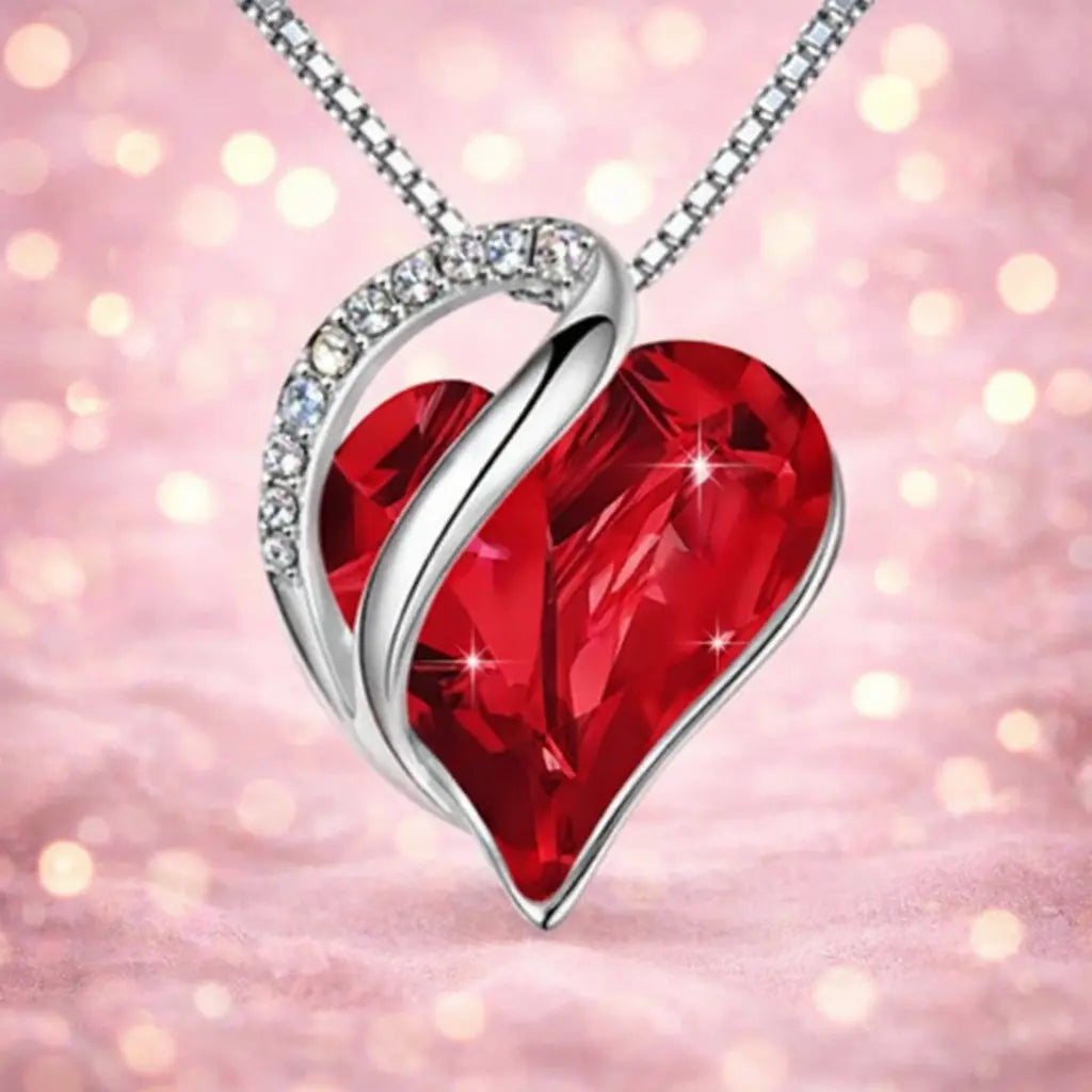 Collier Cœur Rouge Cristal – Cadeau Romantique Femme Bijou Amour Saint-Valentin - SoulRing