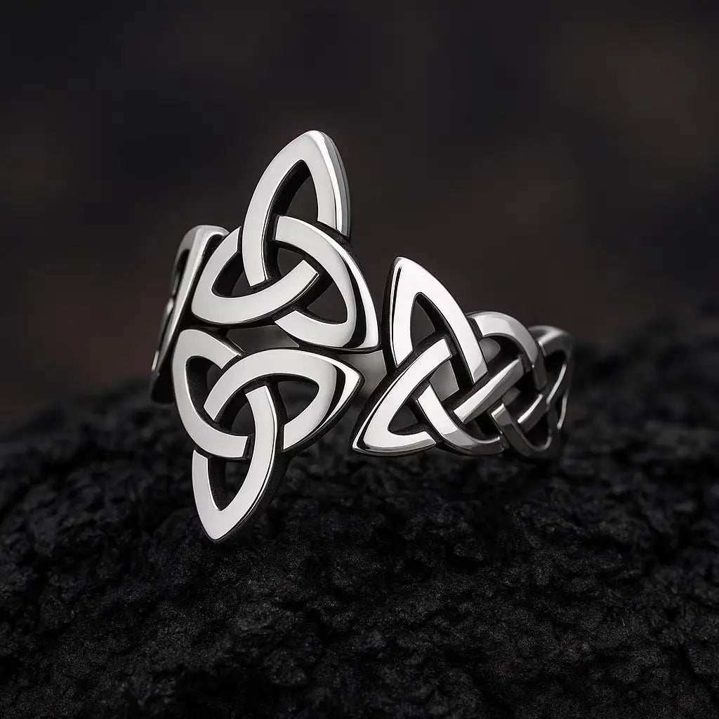 Bague viking pour homme – Bague triquetra en acier inoxydable - SoulRing