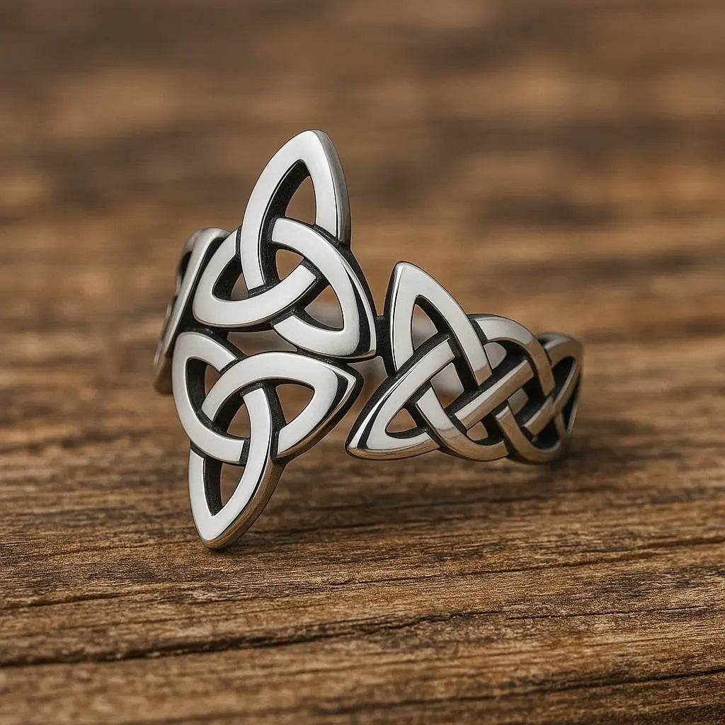 Bague viking pour homme – Bague triquetra en acier inoxydable - SoulRing